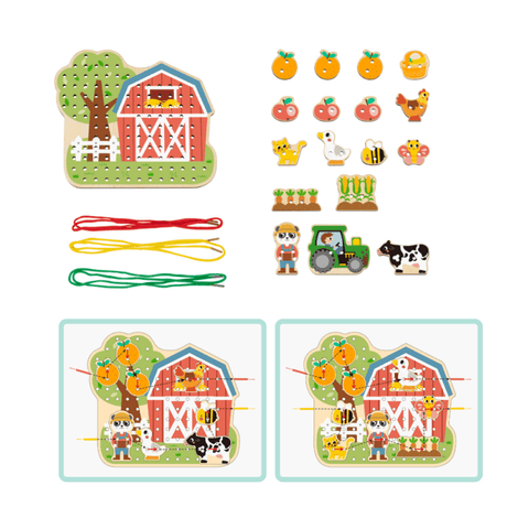 Joodi Farm 23pcs Wooden Threading Game Set, Multicolor - Al Kabayel Discount CentreJoodi Farm 23pcs Wooden Threading Game Set, MulticolorEducational ToysJOODIAl Kabayel Discount Centre