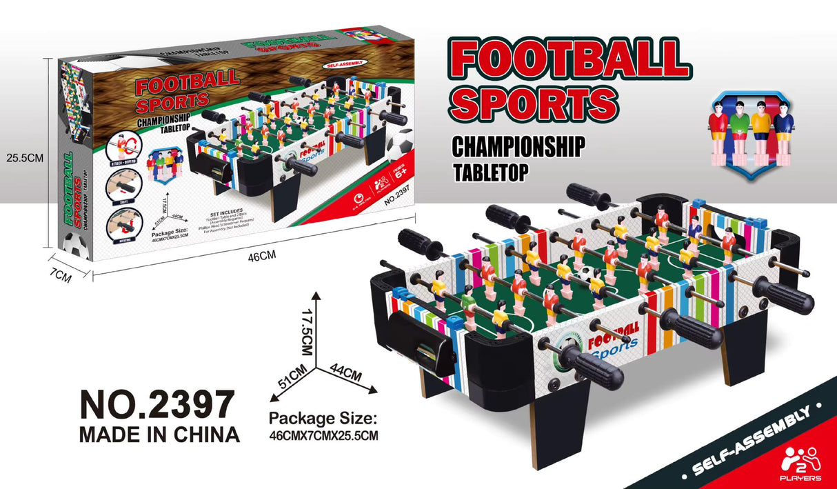 Joodi Tabletop Football 51cm*44cm*17.5cm, Shift and Rotating Shafts, Includes Football Table & 2 Ball, Multicolor - 2397 - Al Kabayel Discount CentreJoodi Tabletop Football 51cm*44cm*17.5cm, Shift and Rotating Shafts, Includes Football Table & 2 Ball, Multicolor - 2397Board GamesJOODIAl Kabayel Discount Centre