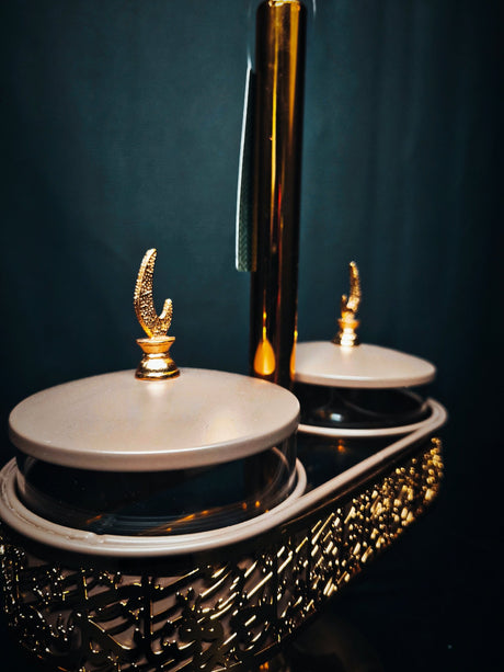 Joud Candy Bowl 2Pcs Cream Color With Golden Stand - Al Kabayel Discount CentreJoud Candy Bowl 2Pcs Cream Color With Golden StandJars & Food SaversJOUDAl Kabayel Discount Centre