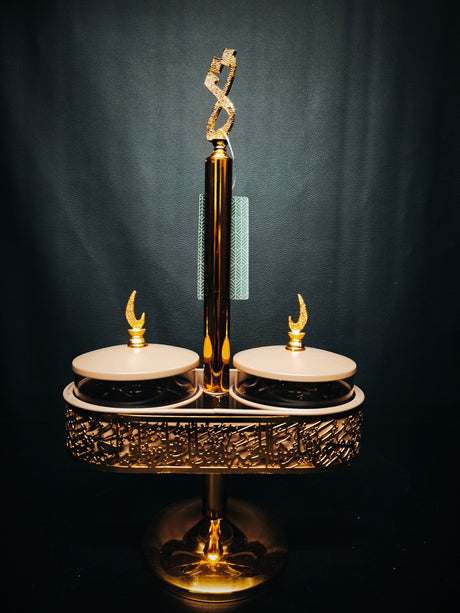 Joud Candy Bowl 2Pcs Cream Color With Golden Stand - Al Kabayel Discount CentreJoud Candy Bowl 2Pcs Cream Color With Golden StandJars & Food SaversJOUDAl Kabayel Discount Centre