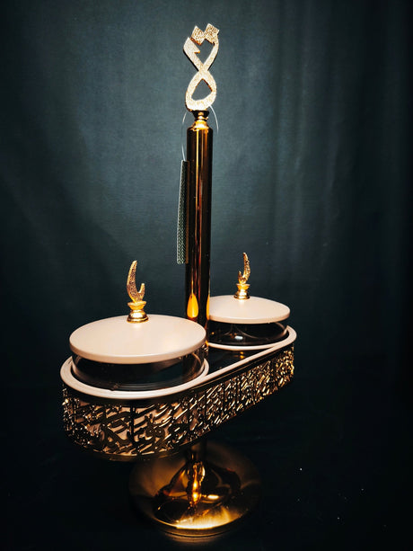 Joud Candy Bowl 2Pcs Cream Color With Golden Stand - Al Kabayel Discount CentreJoud Candy Bowl 2Pcs Cream Color With Golden StandJars & Food SaversJOUDAl Kabayel Discount Centre