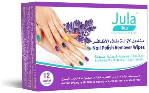 Jula Nail Polish Removal Wipes – 12 Sachets for Quick & Easy Polish Removal - Al Kabayel Discount CentreJula Nail Polish Removal Wipes – 12 Sachets for Quick & Easy Polish RemovalNail Polish RemoverJulaAl Kabayel Discount Centre