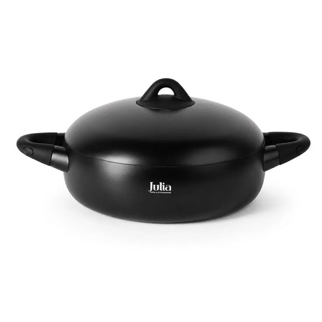 Julia Black Tec Shallow Casserole 28cm with Lid - Black - Titanium Non-Stick - Al Kabayel Discount CentreJulia Black Tec Shallow Casserole 28cm with Lid - Black - Titanium Non-StickCasserolesJULIAAl Kabayel Discount Centre