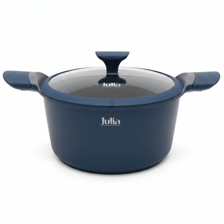 Julia Blue Casserole with Glass Lid - Non-Stick Grey Marble Coating - 28cm - Al Kabayel Discount CentreJulia Blue Casserole with Glass Lid - Non-Stick Grey Marble Coating - 28cmCasserolesJULIAAl Kabayel Discount Centre
