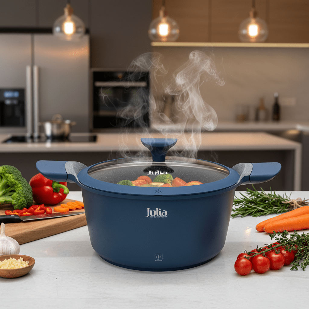 Julia Blue Casserole with Glass Lid - Non-Stick Grey Marble Coating - 32cm - Al Kabayel Discount CentreJulia Blue Casserole with Glass Lid - Non-Stick Grey Marble Coating - 32cmCasserolesJULIAAl Kabayel Discount Centre