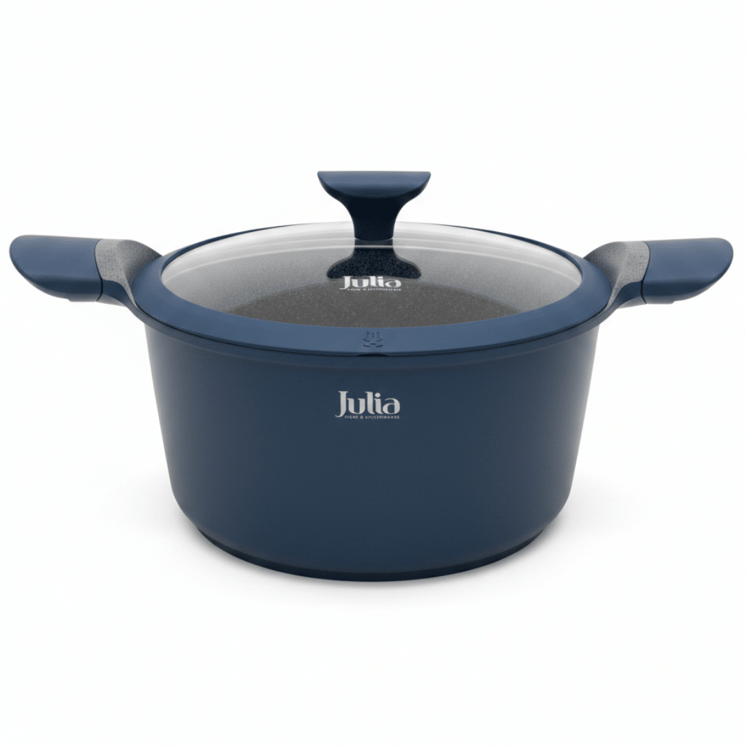 Julia Blue Casserole with Glass Lid - Non-Stick Grey Marble Coating - 32cm - Al Kabayel Discount CentreJulia Blue Casserole with Glass Lid - Non-Stick Grey Marble Coating - 32cmCasserolesJULIAAl Kabayel Discount Centre