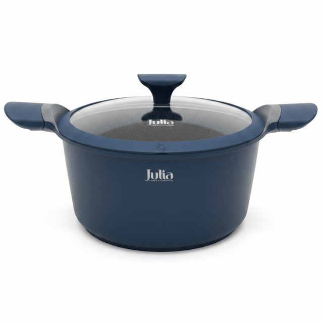 Julia Blue Casserole with Glass Lid - Non-Stick Grey Marble Coating - 32cm - Al Kabayel Discount CentreJulia Blue Casserole with Glass Lid - Non-Stick Grey Marble Coating - 32cmCasserolesJULIAAl Kabayel Discount Centre