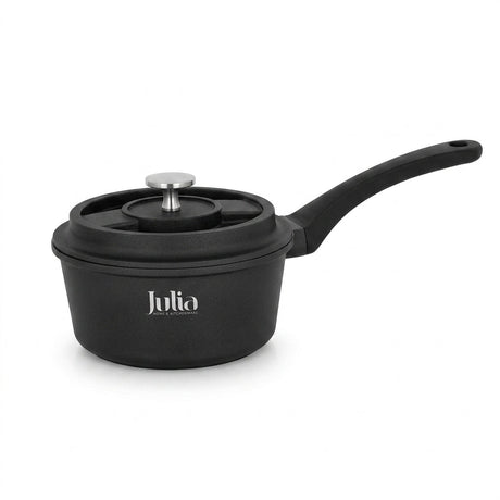 Julia Cast Tec Non-Stick Sauce Pan with Aluminium Lid – 18cm - Al Kabayel Discount CentreJulia Cast Tec Non-Stick Sauce Pan with Aluminium Lid – 18cmFrying Pans & SkilletsJULIAAl Kabayel Discount Centre