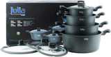 Julia Cookware Set 8-Piece – Green Finish - Non-Stick Durable Casserole Pots with Glass Lids for Everyday Cooking - Al Kabayel Discount CentreJulia Cookware Set 8-Piece – Green Finish - Non-Stick Durable Casserole Pots with Glass Lids for Everyday CookingCookware SetJULIAAl Kabayel Discount Centre