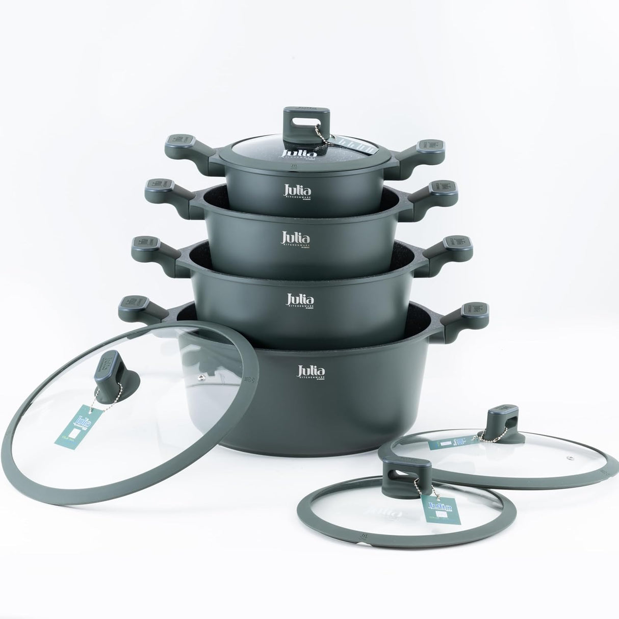 Julia Elite - Pro Cookware Set 8 Pieces - Green - Al Kabayel Discount CentreJulia Elite - Pro Cookware Set 8 Pieces - GreenCookware SetJULIAAl Kabayel Discount Centre