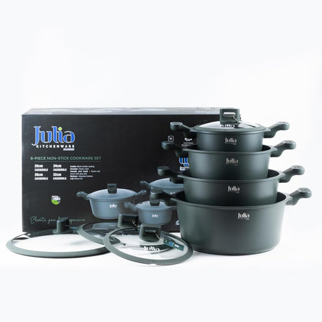 Julia Elite - Pro Cookware Set 8 Pieces - Green - Al Kabayel Discount CentreJulia Elite - Pro Cookware Set 8 Pieces - GreenCookware SetJULIAAl Kabayel Discount Centre