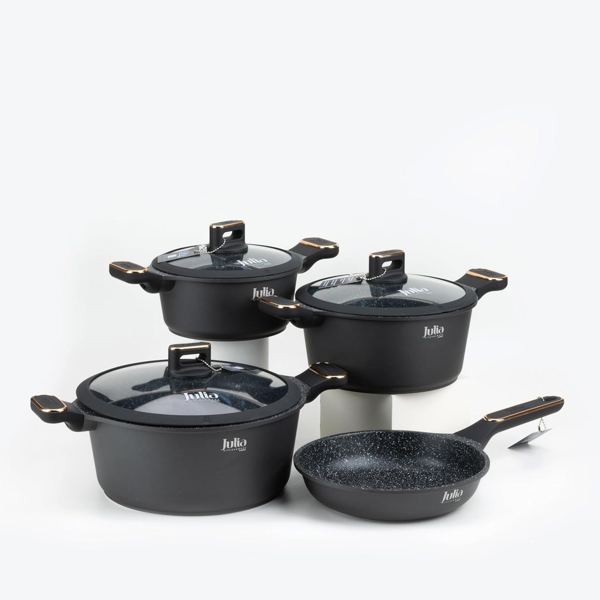Julia Elite - Pro Plus Cookware Set 7 Pieces - Black - Al Kabayel Discount CentreJulia Elite - Pro Plus Cookware Set 7 Pieces - BlackCookware SetJULIAAl Kabayel Discount Centre