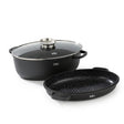Julia Elite Pro Plus Oval Roaster and Grill with Lid 39cm - 3-Piece Black Non-Stick - Al Kabayel Discount CentreJulia Elite Pro Plus Oval Roaster and Grill with Lid 39cm - 3-Piece Black Non-StickRoasting PansJULIAAl Kabayel Discount Centre