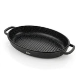 Julia Elite Pro Plus Oval Roaster and Grill with Lid 39cm - 3-Piece Black Non-Stick - Al Kabayel Discount CentreJulia Elite Pro Plus Oval Roaster and Grill with Lid 39cm - 3-Piece Black Non-StickRoasting PansJULIAAl Kabayel Discount Centre