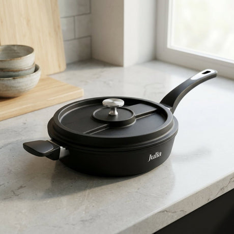 Julia Home & Kitchenware Deep Fry Pan with Aluminium Lid – 28cm Cast-Tec Non-Stick - Al Kabayel Discount CentreJulia Home & Kitchenware Deep Fry Pan with Aluminium Lid – 28cm Cast-Tec Non-StickFrying Pans & SkilletsJULIAAl Kabayel Discount Centre