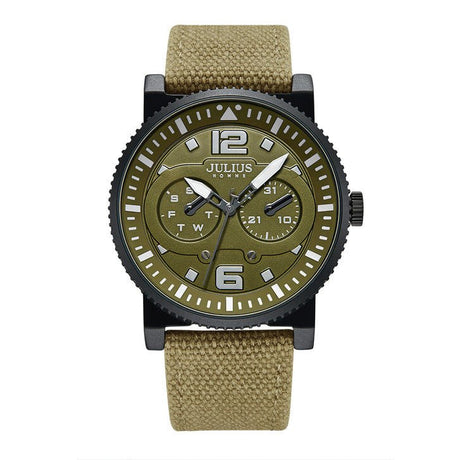 Julius Home JAH - 115 men's fashion watch with a canvas strap Beige - Al Kabayel Discount CentreJulius Home JAH - 115 men's fashion watch with a canvas strap BeigeWatchesJULIUSAl Kabayel Discount Centre