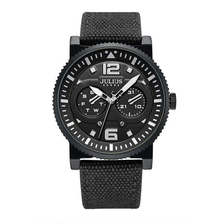 Julius Home JAH - 115 men's fashion watch with a canvas strap Black - Al Kabayel Discount CentreJulius Home JAH - 115 men's fashion watch with a canvas strap BlackWatchesJULIUSAl Kabayel Discount Centre