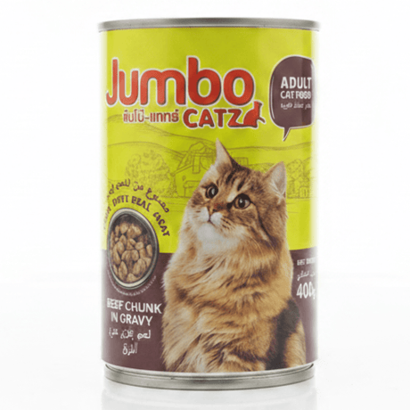 Jumbo Catz Adult Cat Food – Beef Chunks in Gravy | 400g - Al Kabayel Discount CentreJumbo Catz Adult Cat Food – Beef Chunks in Gravy | 400gPet SuppliesJUMBO CATZAl Kabayel Discount Centre