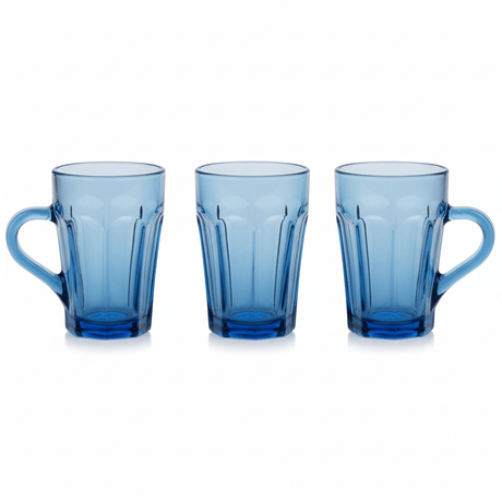 JX 230ml Blue Tinted Glass Cups for Juice, Cocktails & Water – Stylish Colored Glass Set of 3 - Al Kabayel Discount CentreJX 230ml Blue Tinted Glass Cups for Juice, Cocktails & Water – Stylish Colored Glass Set of 3TumblersJXAl Kabayel Discount Centre