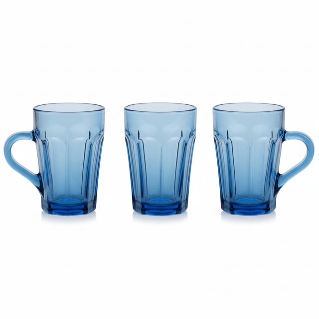JX 230ml Blue Tinted Glass Cups for Juice, Cocktails & Water – Stylish Colored Glass Set of 3 - Al Kabayel Discount CentreJX 230ml Blue Tinted Glass Cups for Juice, Cocktails & Water – Stylish Colored Glass Set of 3TumblersJXAl Kabayel Discount Centre