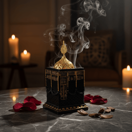 Kaaba Design Chalk Incense Burner — Black & Gold | 11.5 × 7.5 cm - Al Kabayel Discount CentreKaaba Design Chalk Incense Burner — Black & Gold | 11.5 × 7.5 cmIncense BurnerAKDCAl Kabayel Discount Centre