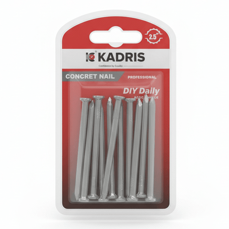Kadris 2.5" Concrete Nails – 60g | Professional DIY Pack - Al Kabayel Discount CentreKadris 2.5" Concrete Nails – 60g | Professional DIY PackHardwaresKADRISAl Kabayel Discount Centre