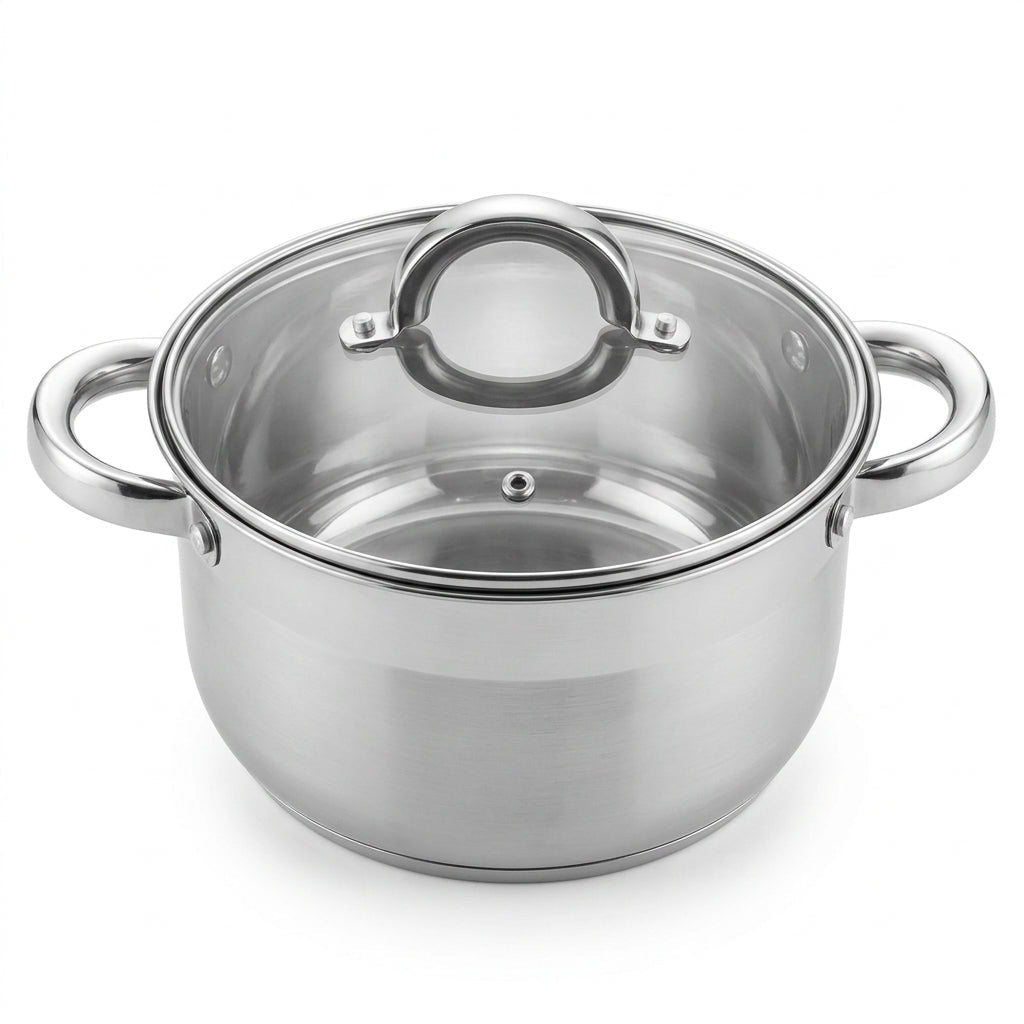 Kaisa Villa Stainless Steel Cooking Pot with Glass Lid 3.9L - Al Kabayel Discount CentreKaisa Villa Stainless Steel Cooking Pot with Glass Lid 3.9LCasserolesKAISA VILLAAl Kabayel Discount Centre