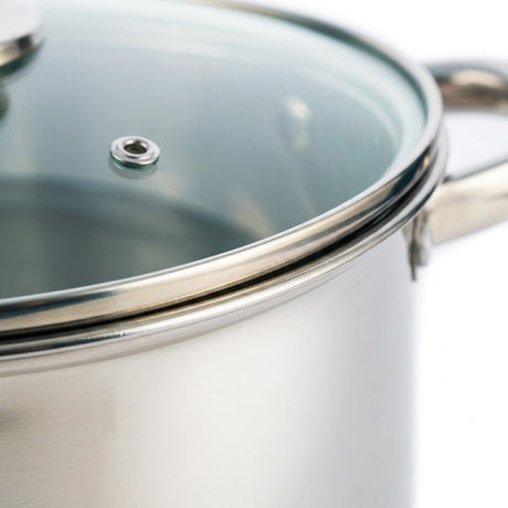 Kaisa Villa Stainless Steel Cooking Pot with Glass Lid 7.9L (KV-2247) - Al Kabayel Discount CentreKaisa Villa Stainless Steel Cooking Pot with Glass Lid 7.9L (KV-2247)CasserolesKAISA VILLAAl Kabayel Discount Centre