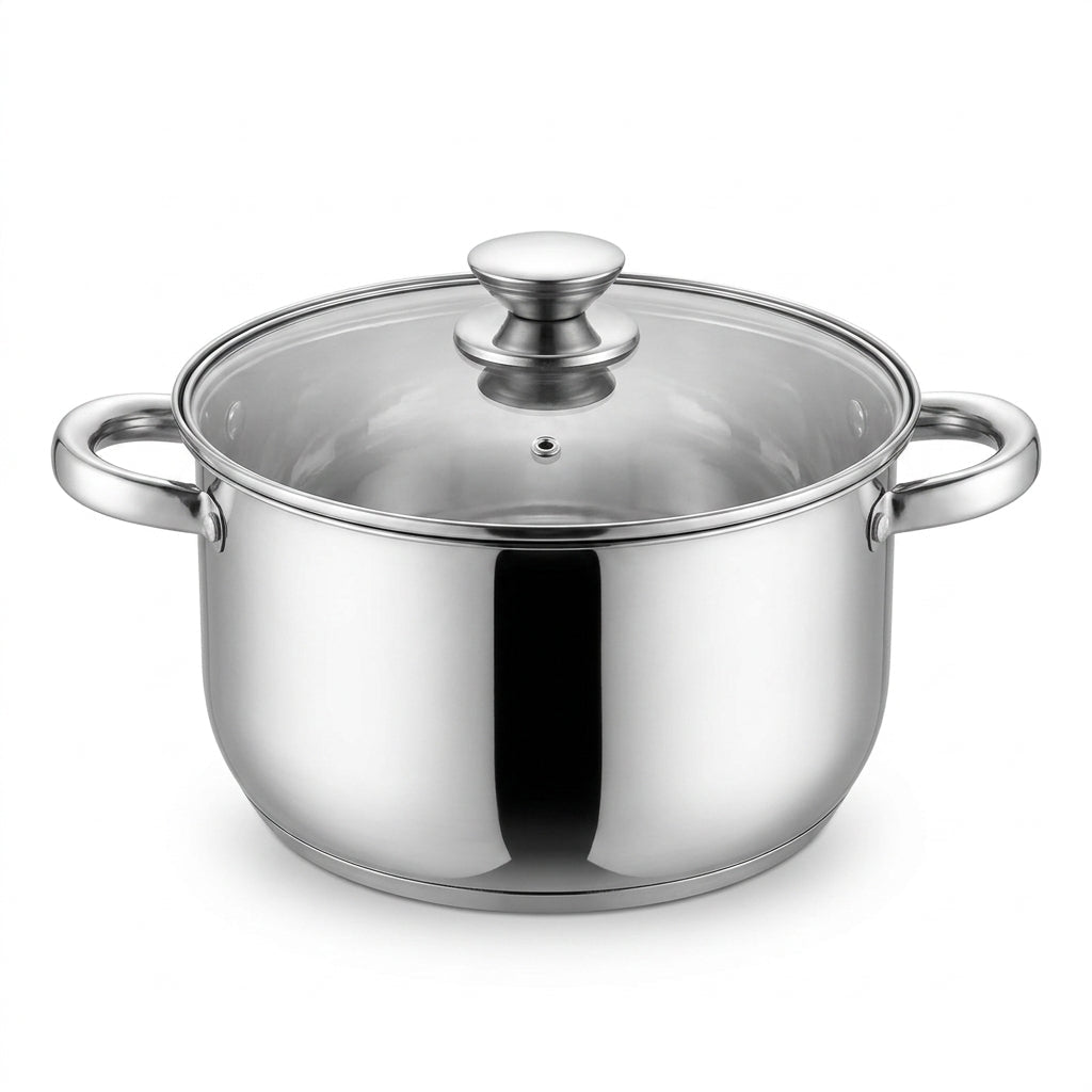 Kaisa Villa Stainless Steel Cooking Pot with Glass Lid 7.9L (KV-2247) - Al Kabayel Discount CentreKaisa Villa Stainless Steel Cooking Pot with Glass Lid 7.9L (KV-2247)CasserolesKAISA VILLAAl Kabayel Discount Centre