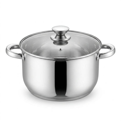 Kaisa Villa Stainless Steel Cooking Pot with Glass Lid 7.9L (KV-2247) - Al Kabayel Discount CentreKaisa Villa Stainless Steel Cooking Pot with Glass Lid 7.9L (KV-2247)CasserolesKAISA VILLAAl Kabayel Discount Centre