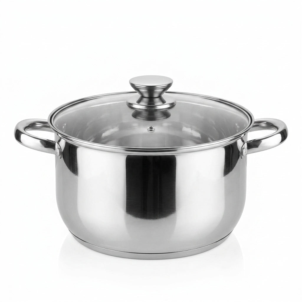 Kaisa Villa Stainless Steel Cooking Pot with Glass Lid 7.9L (KV-2247) - Al Kabayel Discount CentreKaisa Villa Stainless Steel Cooking Pot with Glass Lid 7.9L (KV-2247)CasserolesKAISA VILLAAl Kabayel Discount Centre