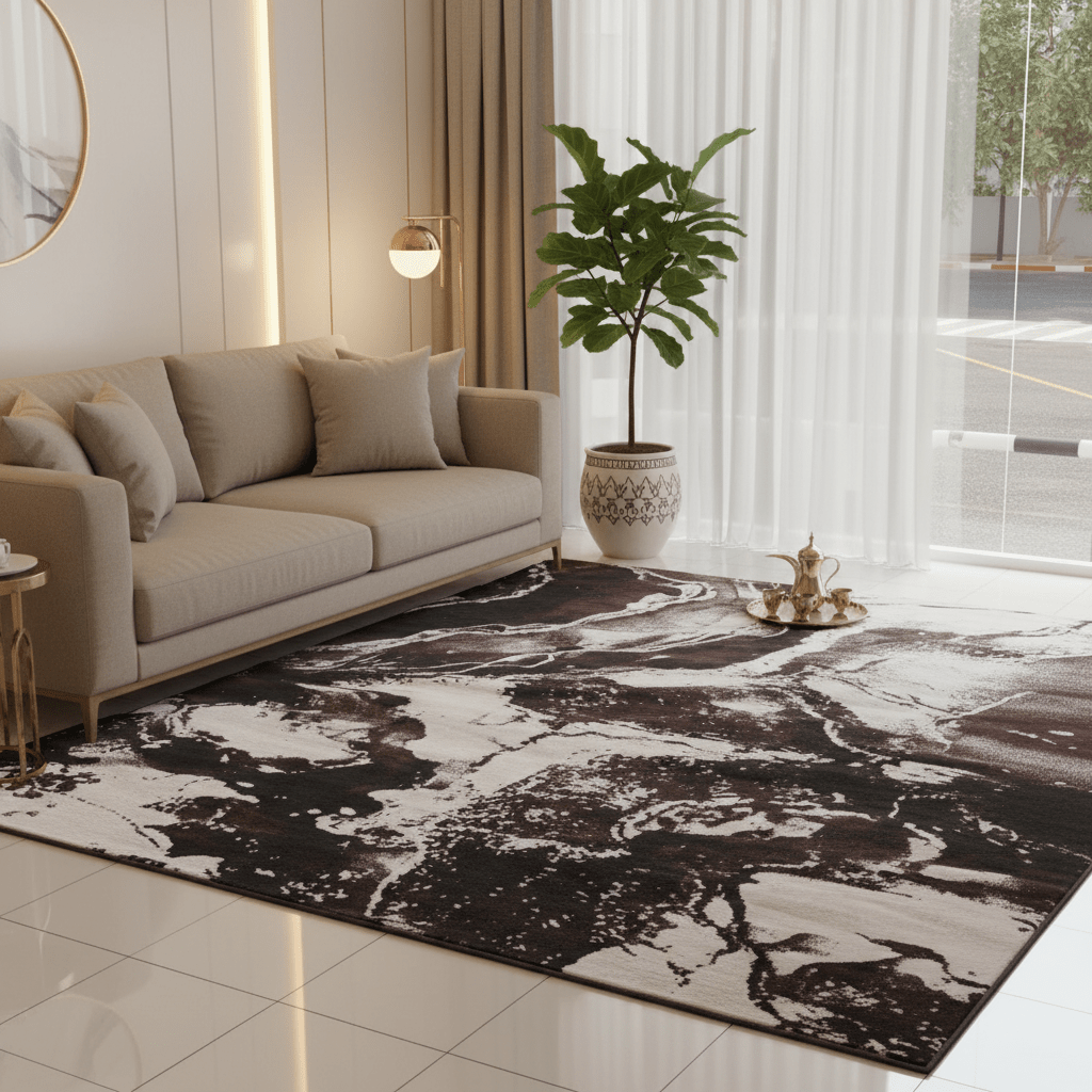 Kirstal Brown & White Polyester Abstract Marble Carpet Made in Turkey - 300 x 400 cm - Al Kabayel Discount CentreKirstal Brown & White Polyester Abstract Marble Carpet Made in Turkey - 300 x 400 cmMats Carpets & RugsKRISTALAl Kabayel Discount Centre