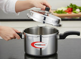 Kitchen Mark Aluminium Pressure Cooker 5 Litre (5L) – Heavy Duty Outer Lid with Gas & Induction Base – Virgin Aluminum Body, Ergonomic Safety Handles & Metallic Safety Plug - Al Kabayel Discount CentreKitchen Mark Aluminium Pressure Cooker 5 Litre (5L) – Heavy Duty Outer Lid with Gas & Induction Base – Virgin Aluminum Body, Ergonomic Safety Handles & Metallic Safety PlugPressure CookersKITCHENMARKAl Kabayel Discount Centre