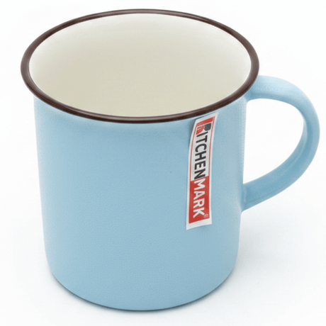 Kitchen Mark Classic Enamel Mug – Sky Blue with Brown Rim | 325ml - Al Kabayel Discount CentreKitchen Mark Classic Enamel Mug – Sky Blue with Brown Rim | 325mlMugsKITCHEN MARKAl Kabayel Discount Centre