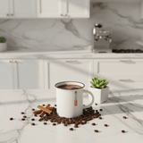 Kitchen Mark Classic White Enamel Mug with Brown Rim — 325ml - Al Kabayel Discount CentreKitchen Mark Classic White Enamel Mug with Brown Rim — 325mlMugsKITCHEN MARKAl Kabayel Discount Centre