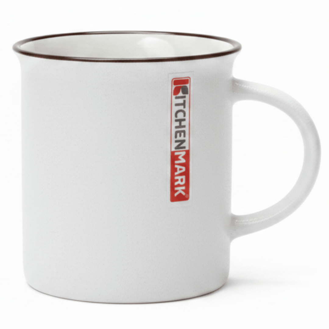 Kitchen Mark Classic White Enamel Mug with Brown Rim — 325ml - Al Kabayel Discount CentreKitchen Mark Classic White Enamel Mug with Brown Rim — 325mlMugsKITCHEN MARKAl Kabayel Discount Centre