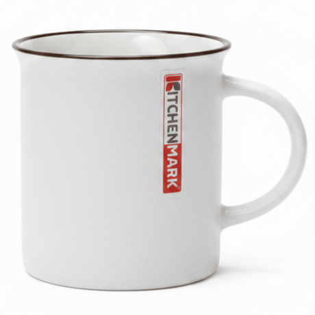 Kitchen Mark Classic White Enamel Mug with Brown Rim — 325ml - Al Kabayel Discount CentreKitchen Mark Classic White Enamel Mug with Brown Rim — 325mlMugsKITCHEN MARKAl Kabayel Discount Centre