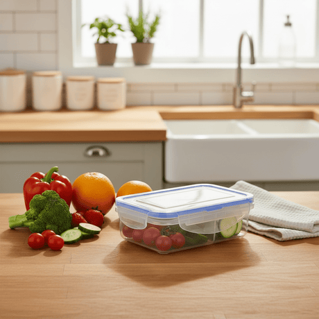 Kitchen Mark Plastic Rectangular Food container With Lid 420ml - Blue&Transparent - Al Kabayel Discount CentreKitchen Mark Plastic Rectangular Food container With Lid 420ml - Blue&TransparentFood ContainersKitchen MarkAl Kabayel Discount Centre