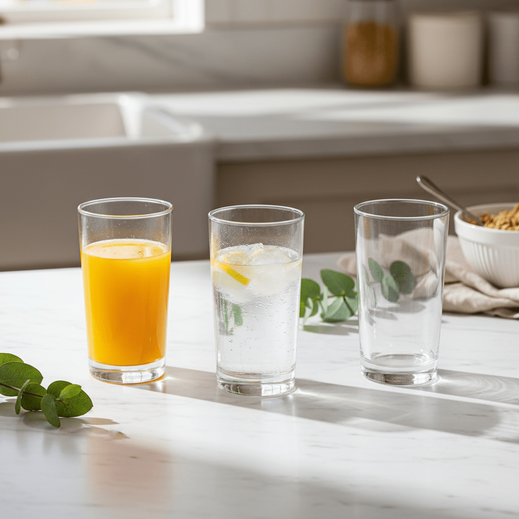 Kitchen Mark Premium Clear Glass Tumbler Set – Modern Kitchen Drinkware, 3 Pieces, 350 ml - Al Kabayel Discount CentreKitchen Mark Premium Clear Glass Tumbler Set – Modern Kitchen Drinkware, 3 Pieces, 350 mlTumblersKITCHEN MARKAl Kabayel Discount Centre