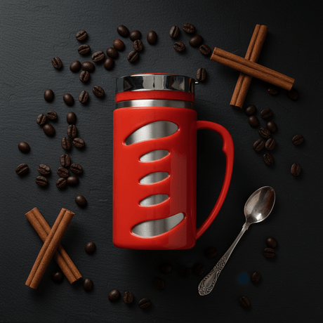 Kitchen Mark Red Insulated Slender Mug – 300ml | Stainless Steel & Plastic Travel Cup with Lid - Al Kabayel Discount CentreKitchen Mark Red Insulated Slender Mug – 300ml | Stainless Steel & Plastic Travel Cup with LidMugsKITCHEN MARKAl Kabayel Discount Centre