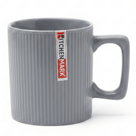 Kitchen Mark Ribbed Ceramic Mug | 330ml | Slate Grey | Premium Drinkware - Al Kabayel Discount CentreKitchen Mark Ribbed Ceramic Mug | 330ml | Slate Grey | Premium DrinkwareMugsKITCHEN MARKAl Kabayel Discount Centre