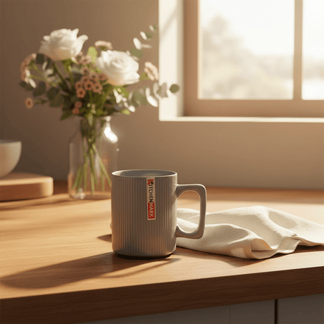 Kitchen Mark Ribbed Ceramic Mug | 330ml | Slate Grey | Premium Drinkware - Al Kabayel Discount CentreKitchen Mark Ribbed Ceramic Mug | 330ml | Slate Grey | Premium DrinkwareMugsKITCHEN MARKAl Kabayel Discount Centre