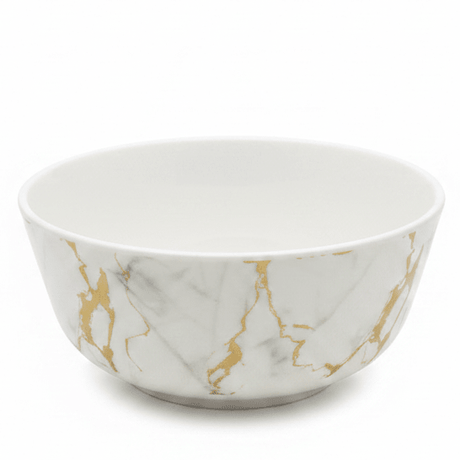 Kitchen Mark Round White Melamine Serving Bowl with Golden Shade Design, Ideal for Serving Salads, Curries & Snacks – 7.75 Inch - Al Kabayel Discount CentreKitchen Mark Round White Melamine Serving Bowl with Golden Shade Design, Ideal for Serving Salads, Curries & Snacks – 7.75 InchBowlsKITCHEN MARKAl Kabayel Discount Centre