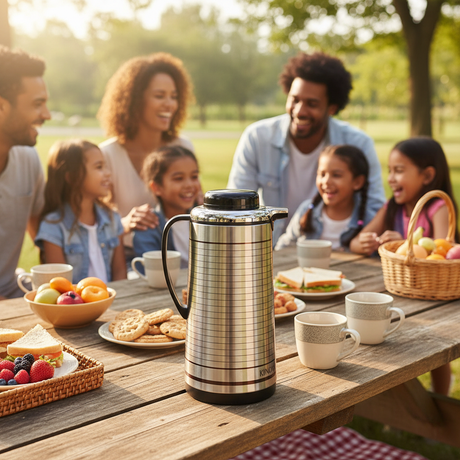 Kitchen Mark Silver & Black Stainless Steel Vacuum Flask - 1300ml / 1600ml - Al Kabayel Discount CentreKitchen Mark Silver & Black Stainless Steel Vacuum Flask - 1300ml / 1600mlThermosKITCHEN MARKAl Kabayel Discount Centre