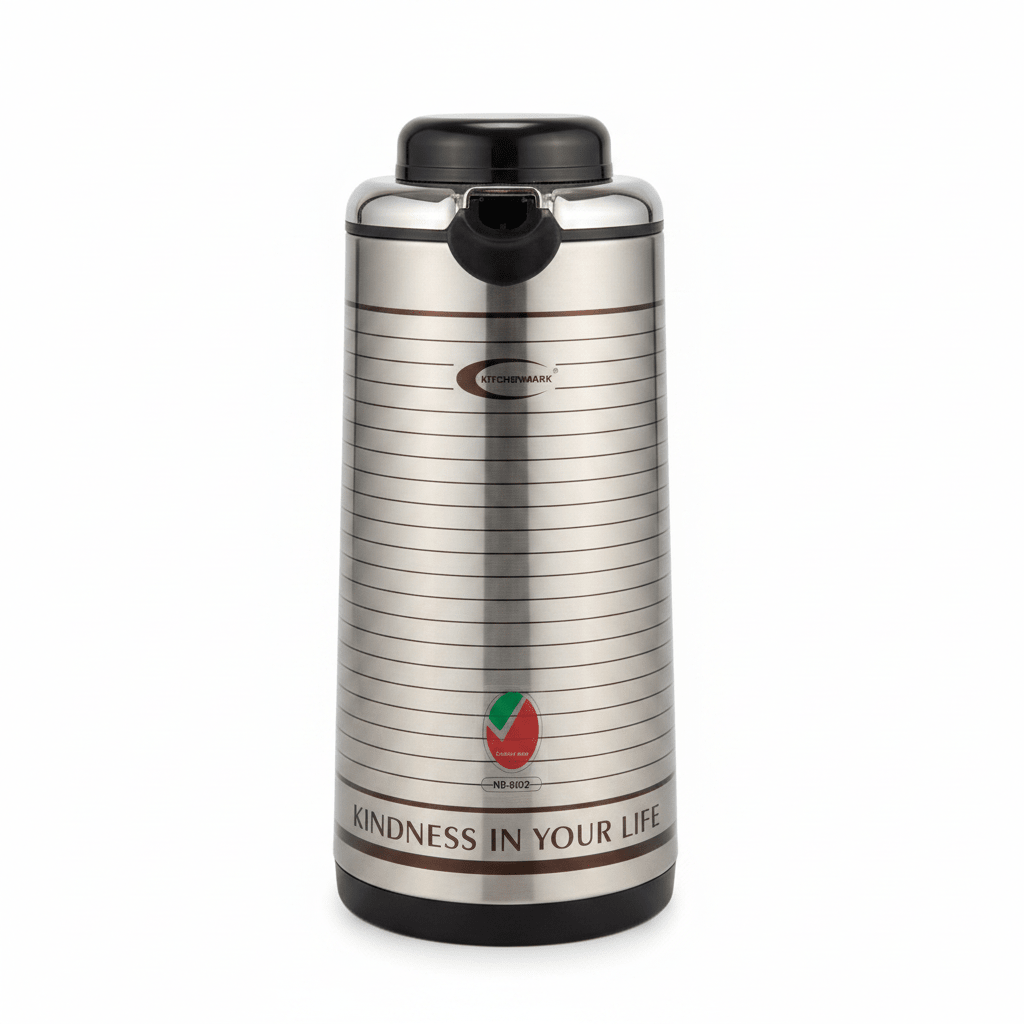 Kitchen Mark Silver & Black Stainless Steel Vacuum Flask - 1300ml / 1600ml - Al Kabayel Discount CentreKitchen Mark Silver & Black Stainless Steel Vacuum Flask - 1300ml / 1600mlThermosKITCHEN MARKAl Kabayel Discount Centre