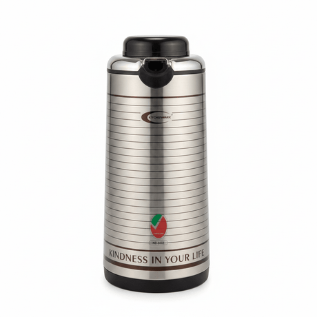 Kitchen Mark Silver & Black Stainless Steel Vacuum Flask - 1300ml / 1600ml - Al Kabayel Discount CentreKitchen Mark Silver & Black Stainless Steel Vacuum Flask - 1300ml / 1600mlThermosKITCHEN MARKAl Kabayel Discount Centre