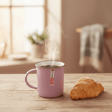 Kitchen Mark Vintage Enamel - Style Ceramic Mug — Dusty Pink | 325ml | Brown Rim - Al Kabayel Discount CentreKitchen Mark Vintage Enamel - Style Ceramic Mug — Dusty Pink | 325ml | Brown RimMugsKITCHEN MARKAl Kabayel Discount Centre