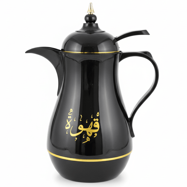 Kitchenmark 1 Liter Thermal Vacuum Flask – Black with Gold 'Coffee' Lettering – Premium Insulated Flask - Al Kabayel Discount CentreKitchenmark 1 Liter Thermal Vacuum Flask – Black with Gold 'Coffee' Lettering – Premium Insulated FlaskThermosKITCHENMARKAl Kabayel Discount Centre