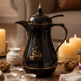 Kitchenmark 1 Liter Thermal Vacuum Flask – Black with Gold 'Tea' Lettering – Stylish Coffee & Tea Server - Al Kabayel Discount CentreKitchenmark 1 Liter Thermal Vacuum Flask – Black with Gold 'Tea' Lettering – Stylish Coffee & Tea ServerThermosKITCHENMARKAl Kabayel Discount Centre