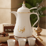 Kitchenmark 1 Liter Thermal Vacuum Flask – White with Gold 'Coffee' Lettering – Elegant Beverage Server - Al Kabayel Discount CentreKitchenmark 1 Liter Thermal Vacuum Flask – White with Gold 'Coffee' Lettering – Elegant Beverage ServerThermosKITCHENMARKAl Kabayel Discount Centre